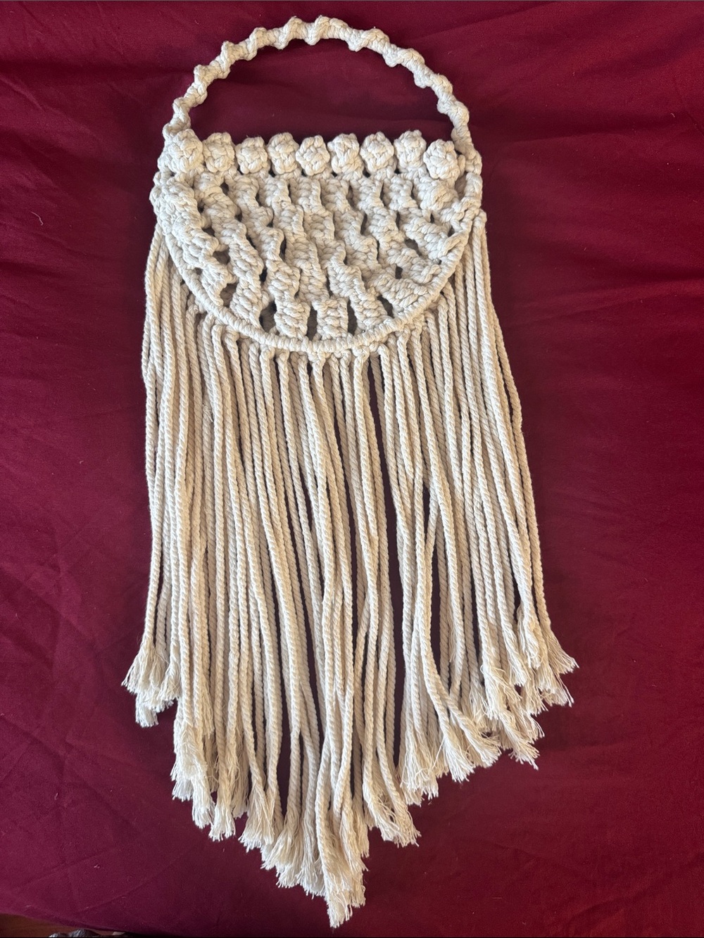 Boho Macramé Fringe Bag / Decorative Bag in Cream